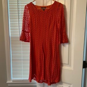 Eyelet bell sleeve pink salmon dress size 4
